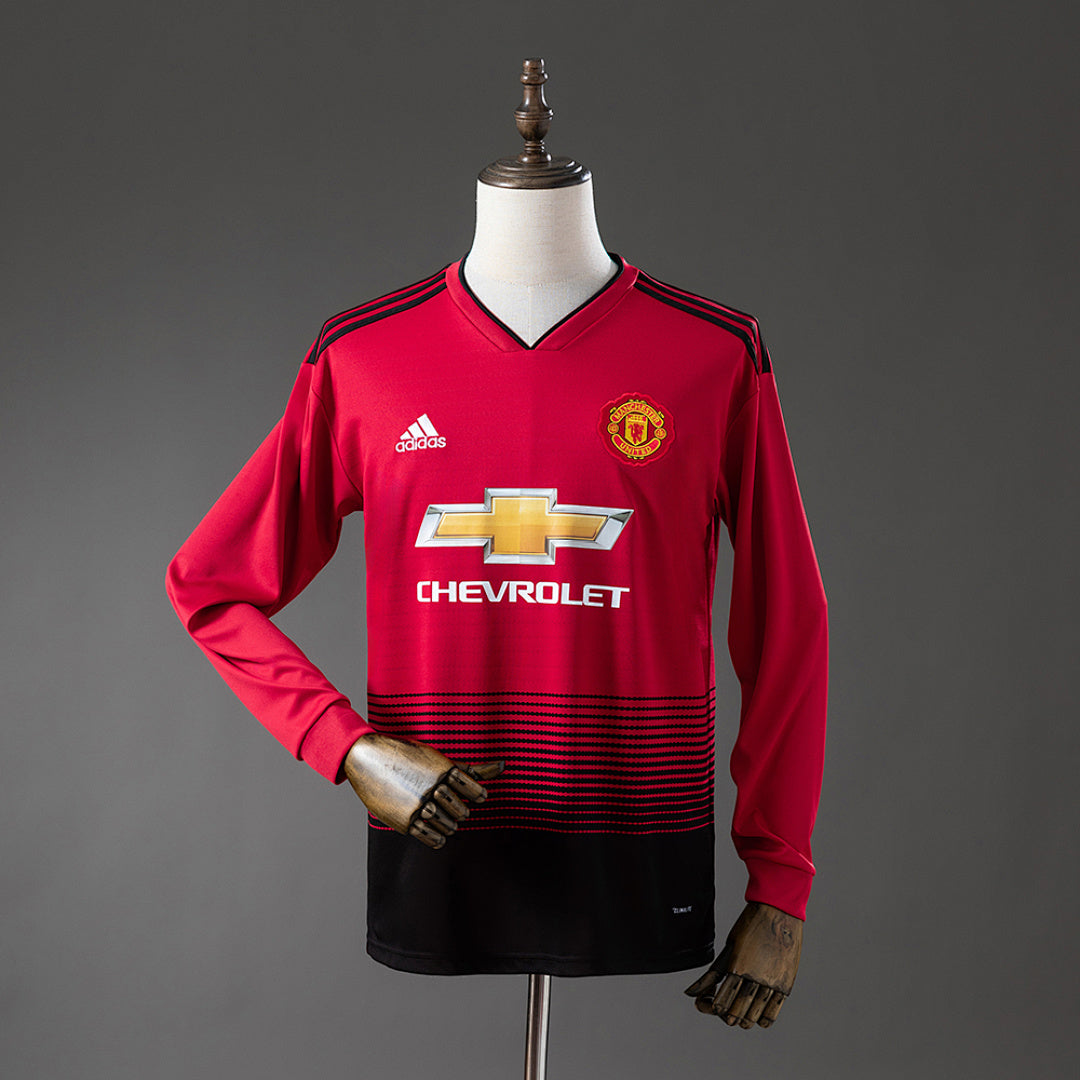 Camisa Manchester United Retrô Manga Longa 18/19
