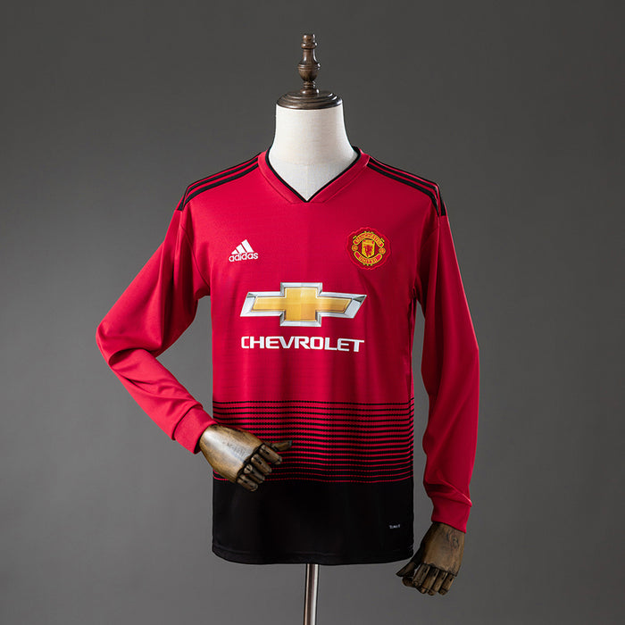 Camisa Manchester United Retrô Manga Longa 18/19