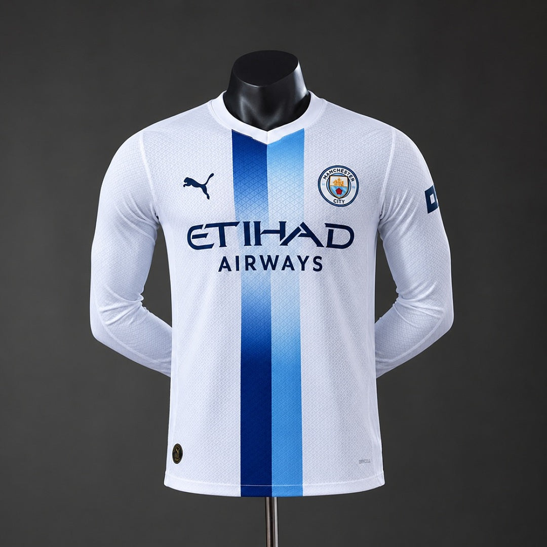 Camisa Manchester City Away Manga Longa Versão Jogador 26/27