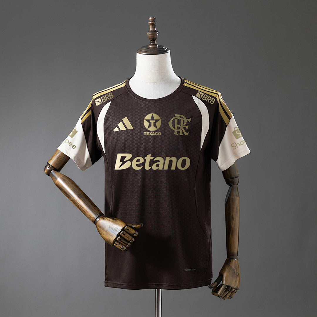 Camisa Flamengo Treino Patrocinadores Marrom 26/27