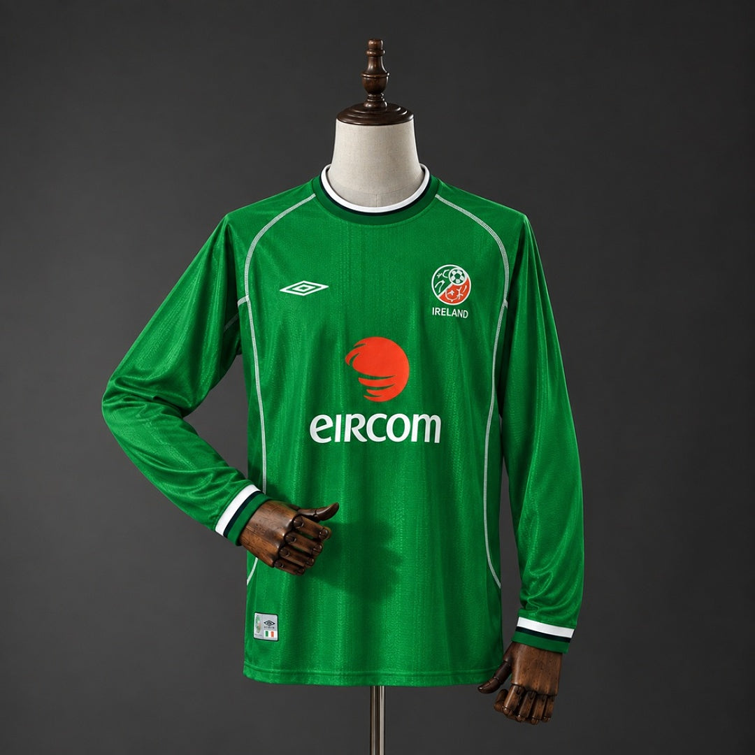 Camisa Irlanda Retrô Manga Longa 2002