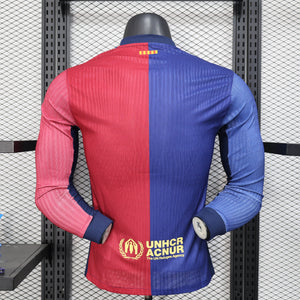 Camisa Barcelona Home Manga Longa Jogador 24/25