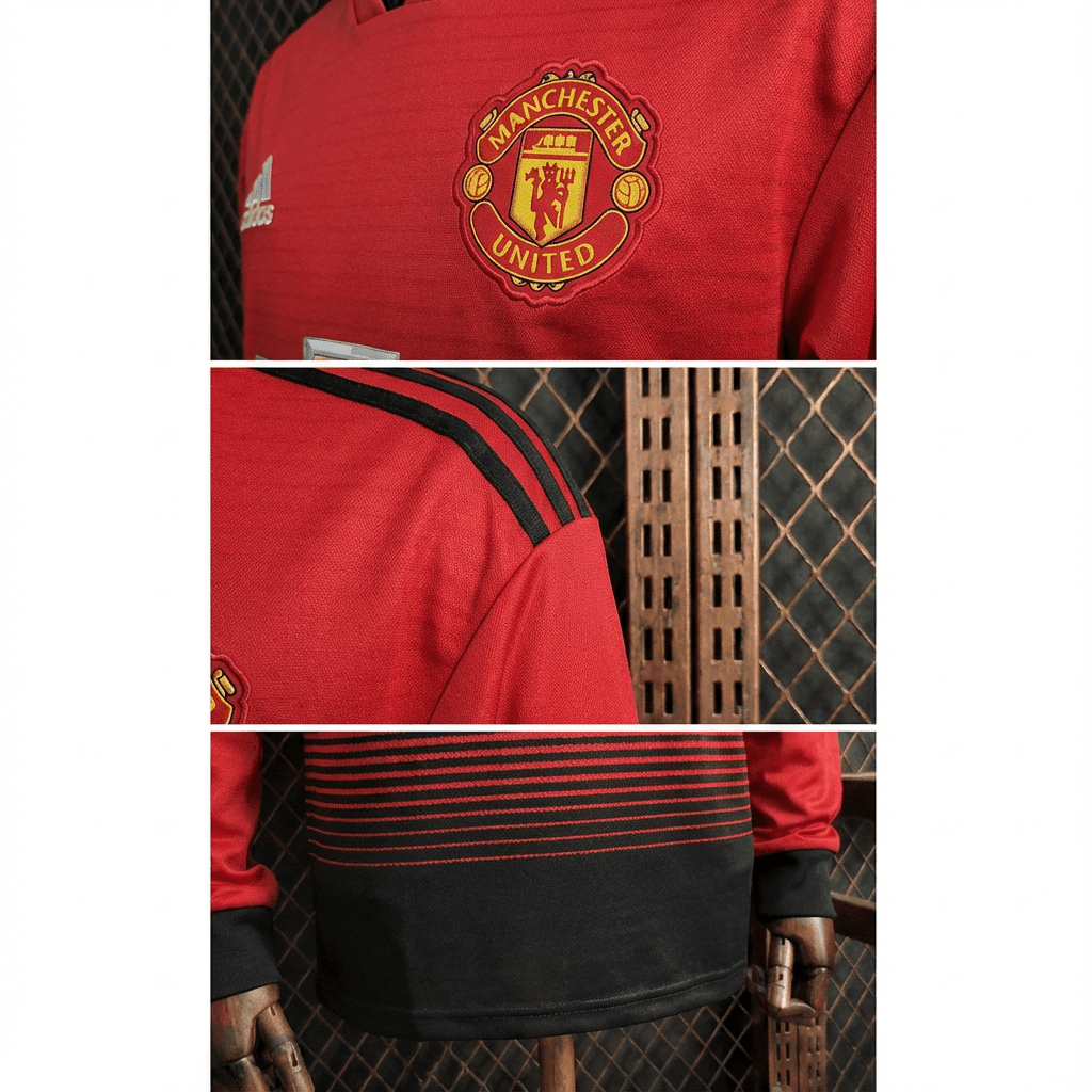 Camisa Manchester United Retrô Manga Longa 18/19