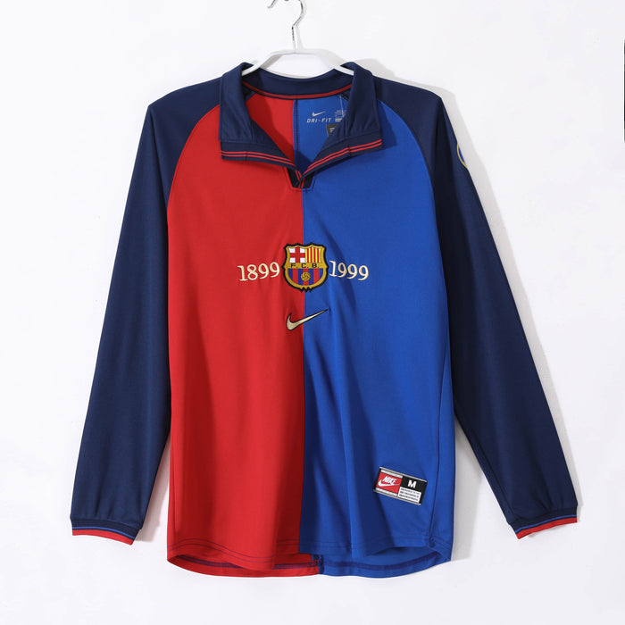 Camisa Barcelona Retrô Manga Longa 1999