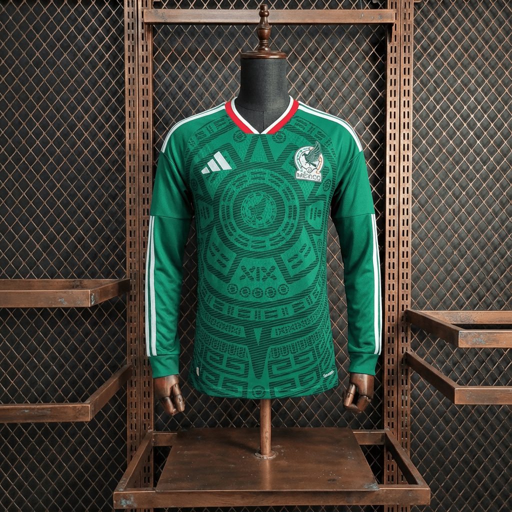 Camisa México Home Manga Longa Jogador 2026