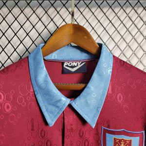 Camisa West Ham United Retrô Manga Longa 1995