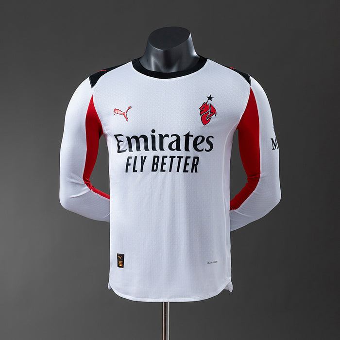 Camisa AC Milan Away Manga Longa Versão Jogador 25/26