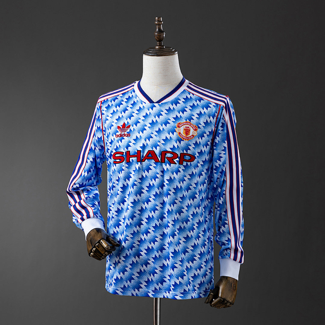 Camisa Manchester United Retrô Manga Longa 90/92