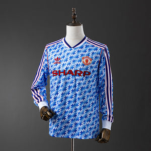 Camisa Manchester United Retrô Manga Longa 90/92