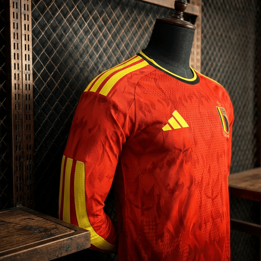 Camisa Bélgica Home Manga Longa Jogador 2026