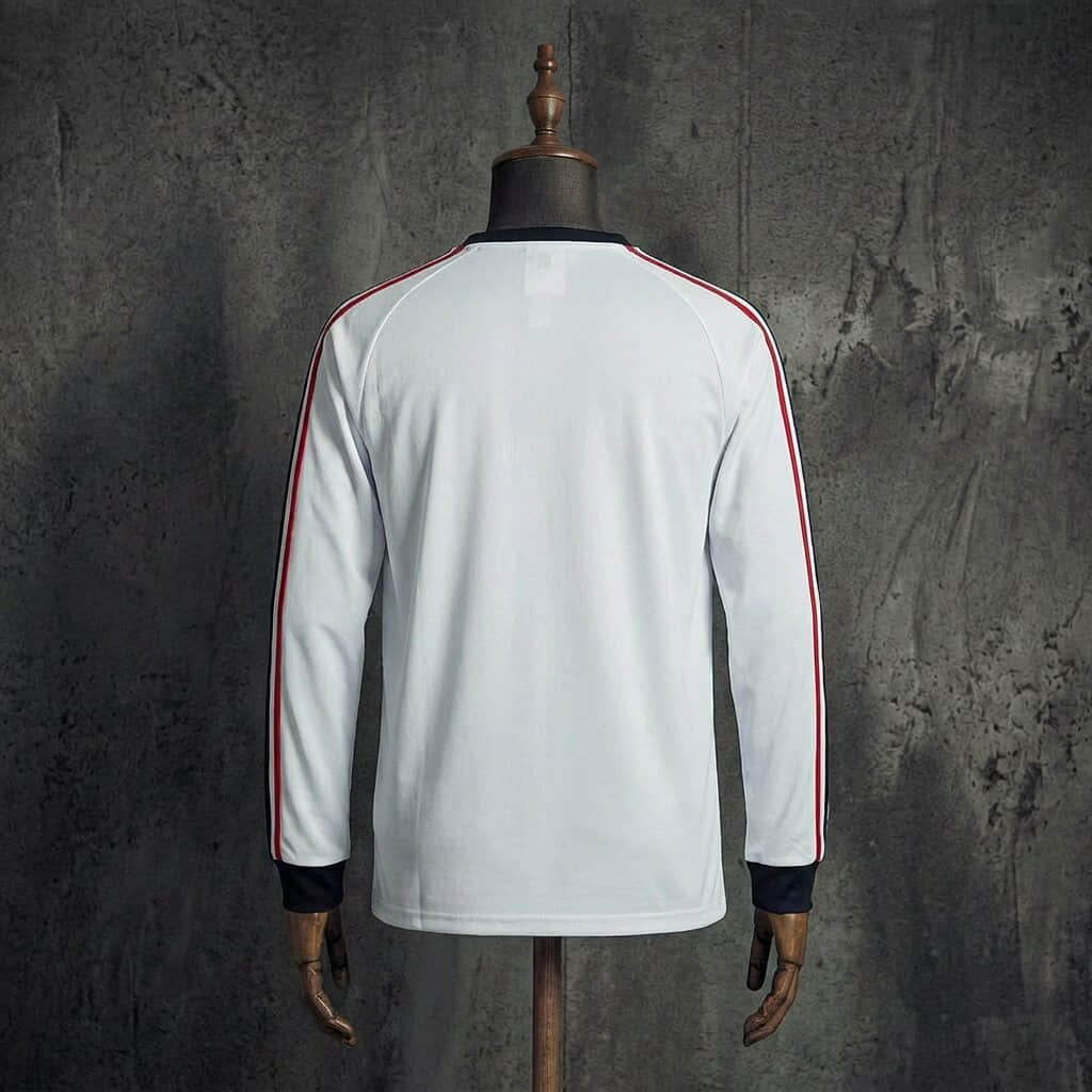 Camisa Manchester United Retrô Branca Manga Longa