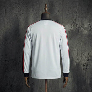 Camisa Manchester United Retrô Branca Manga Longa