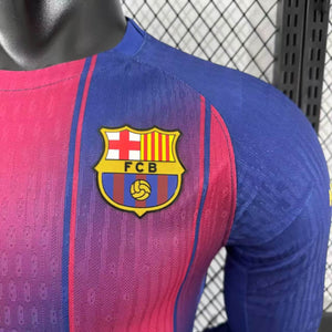 Camisa Barcelona Home Manga Longa Jogador 25/26