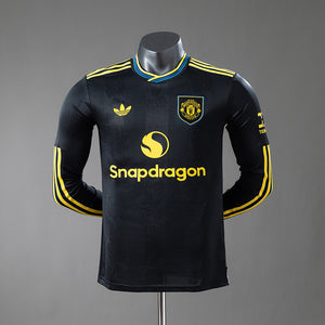 Camisa Manchester United Away Manga Longa Versão Jogador 25/26