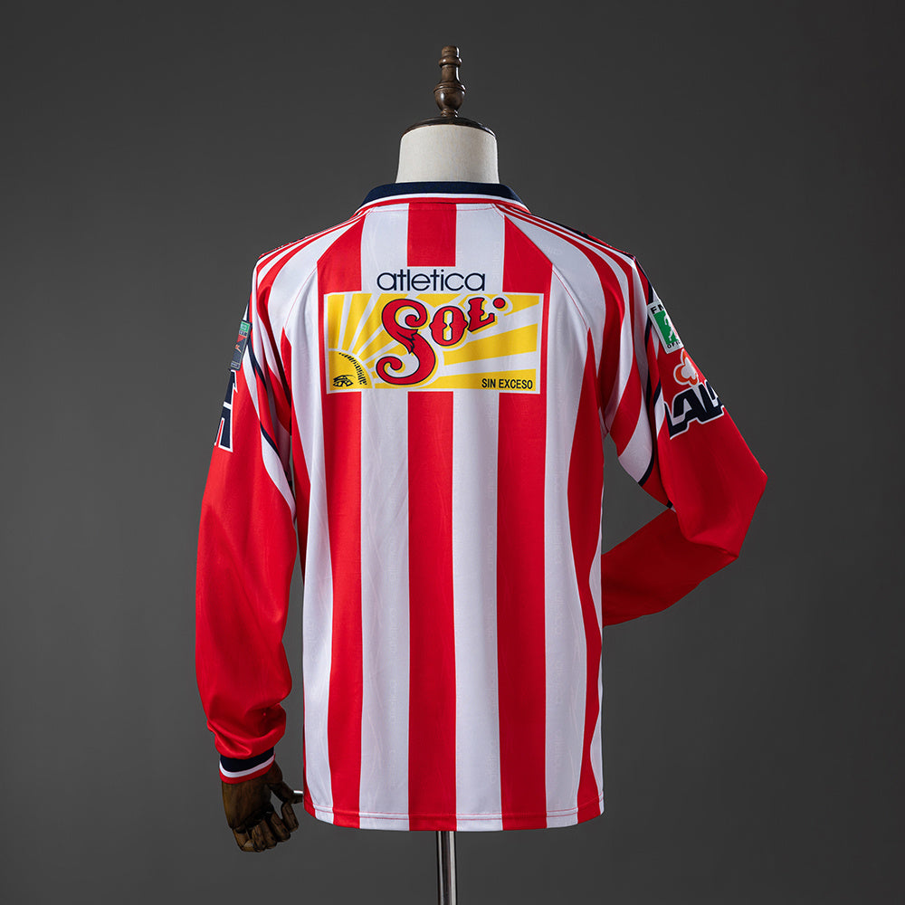 Camisa Chivas Guadalajara Home Manga Longa Retrô Xxl8 98/99