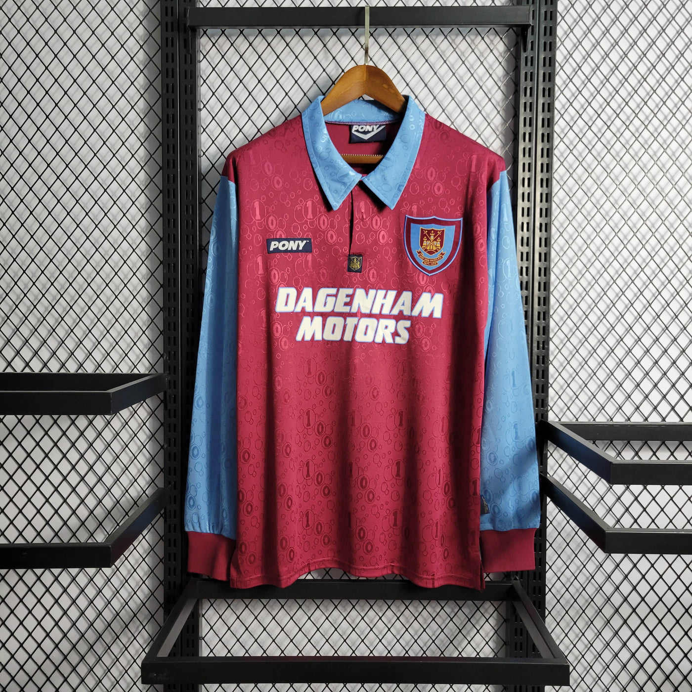 Camisa West Ham United Retrô Manga Longa 1995