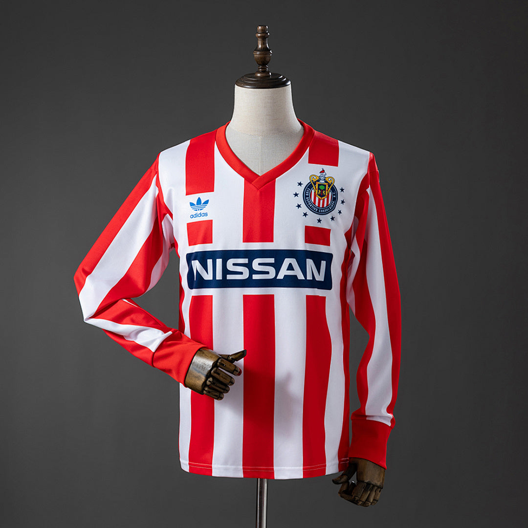 Camisa Chivas de Guadalajara Home Long Sleeved Retrô Xxl7 90/91