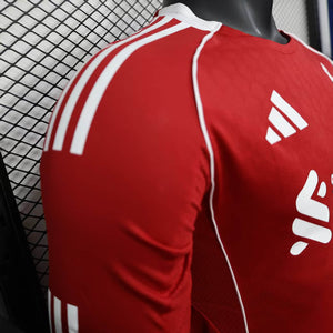 Camisa Liverpool Home Manga Longa Jogador 25/26