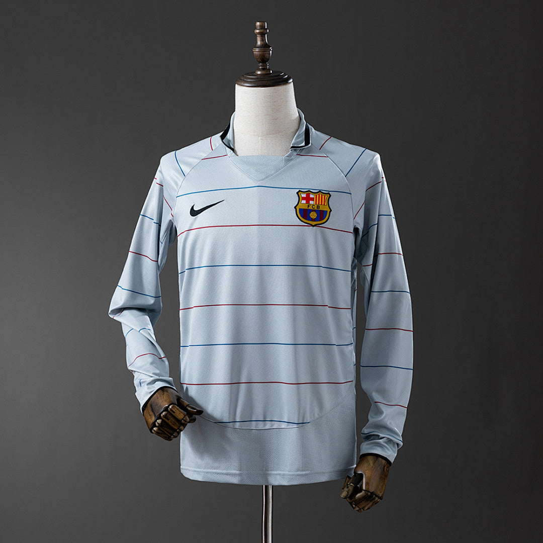 Camisa Barcelona Retrô Manga Longa 03/04