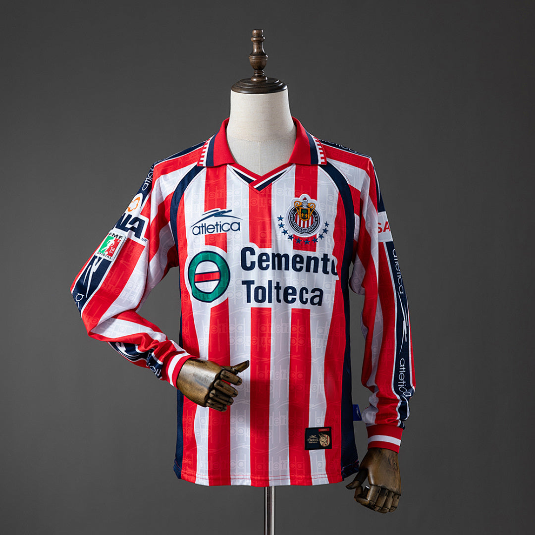 Camisa Chivas de Guadalajara Home Long Sleeved Retrô Xxl9 99/00