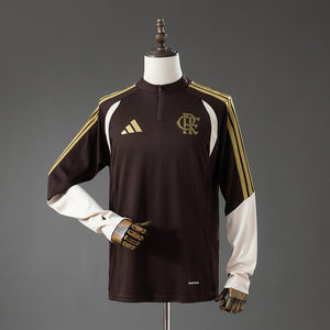 Camisa Flamengo Treino Marrom Manga Longa 26/27