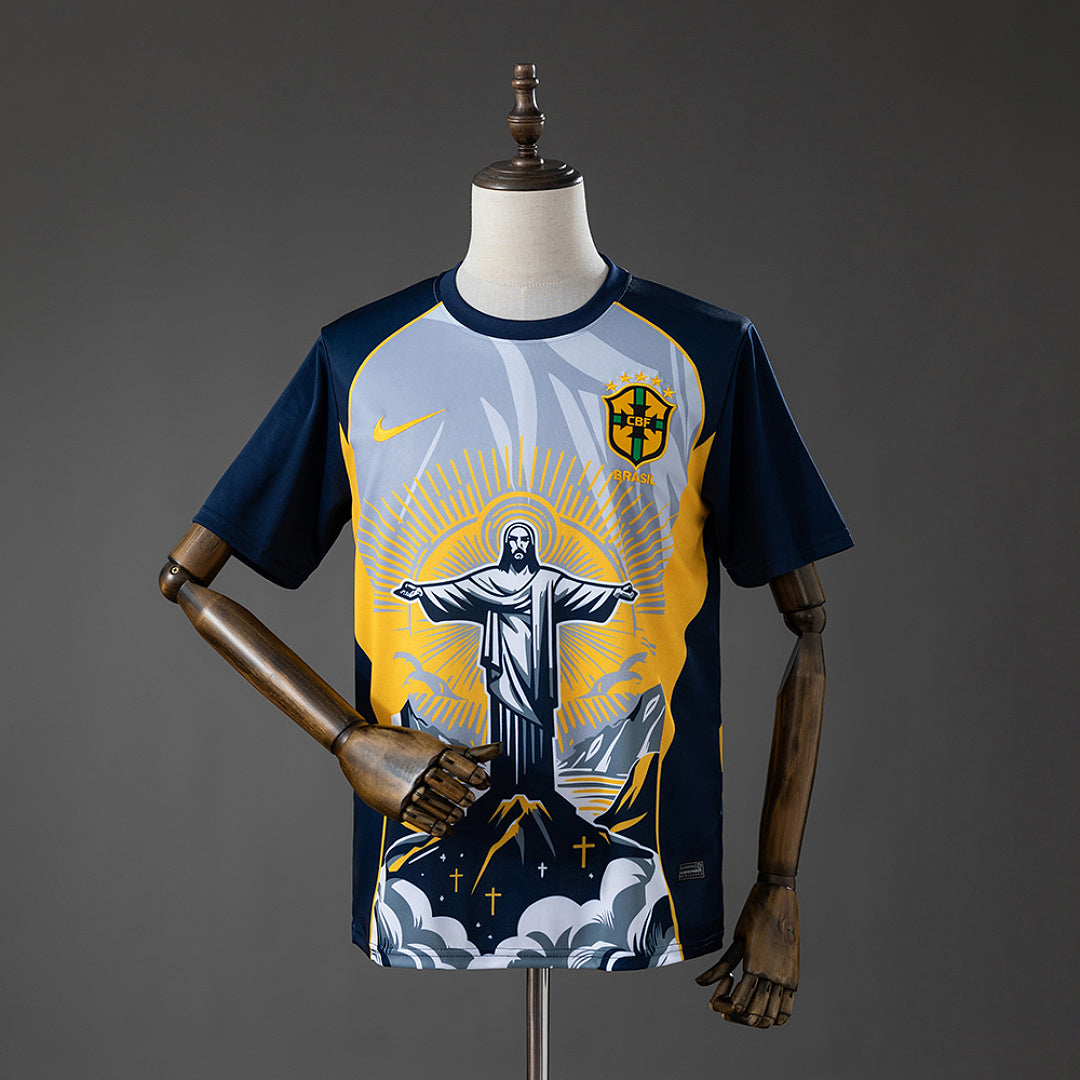 Camisa Brasil Cristo Redentor Amarela 2026