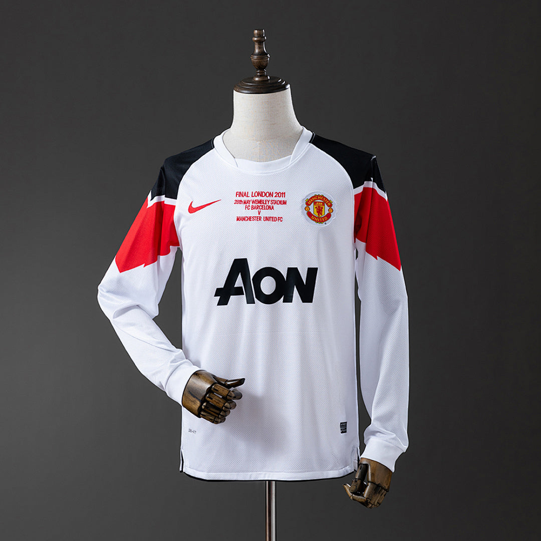 Camisa Manchester United Retrô Manga Longa 10/11