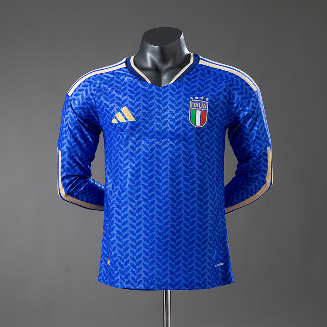 Camisa Itália Home Manga Longa Versão Jogador 2026