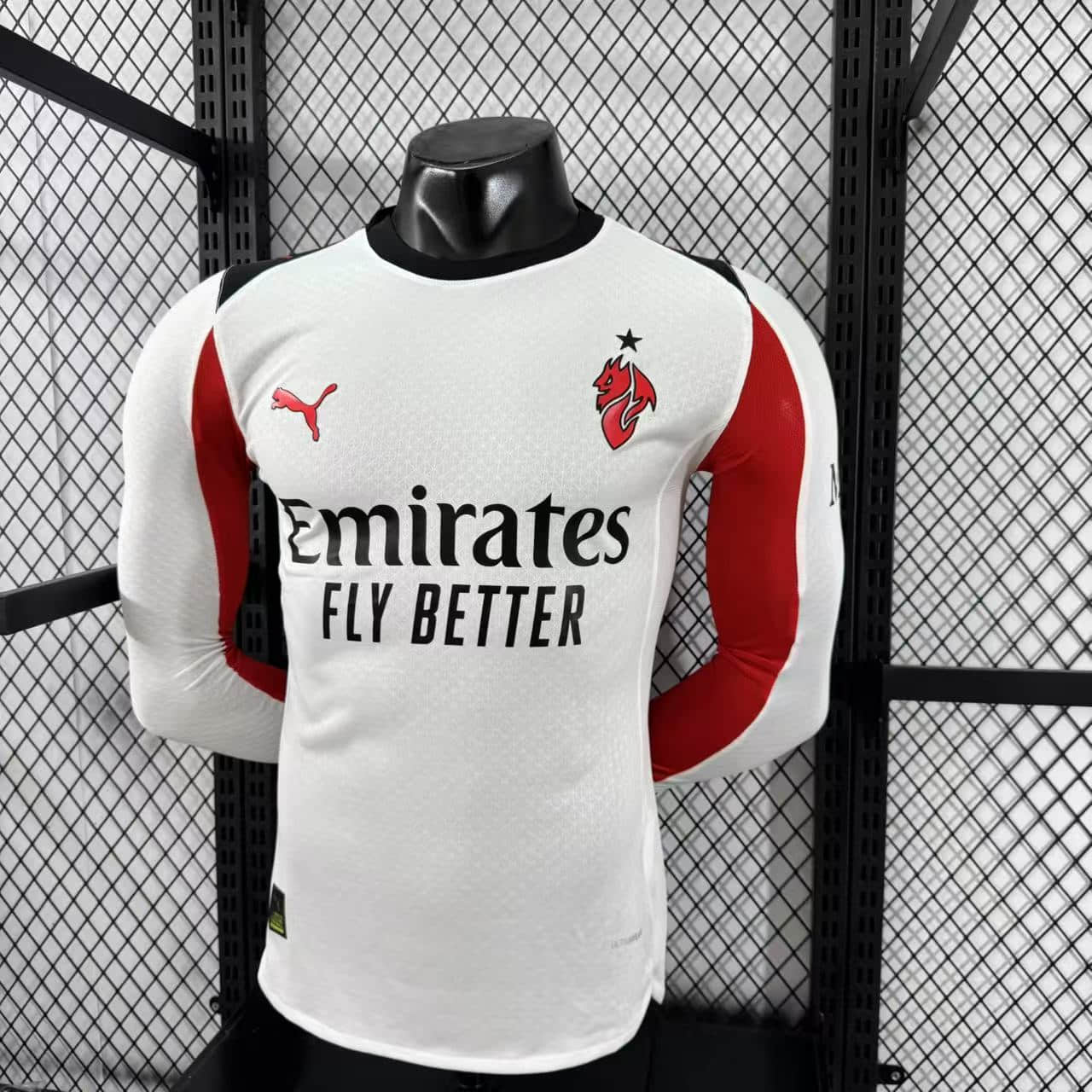 Camisa AC Milan Away Manga Longa Jogador 25/26