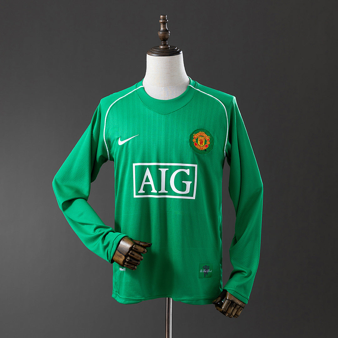 Camisa Manchester United Retrô Manga Longa Goleiro 07/08