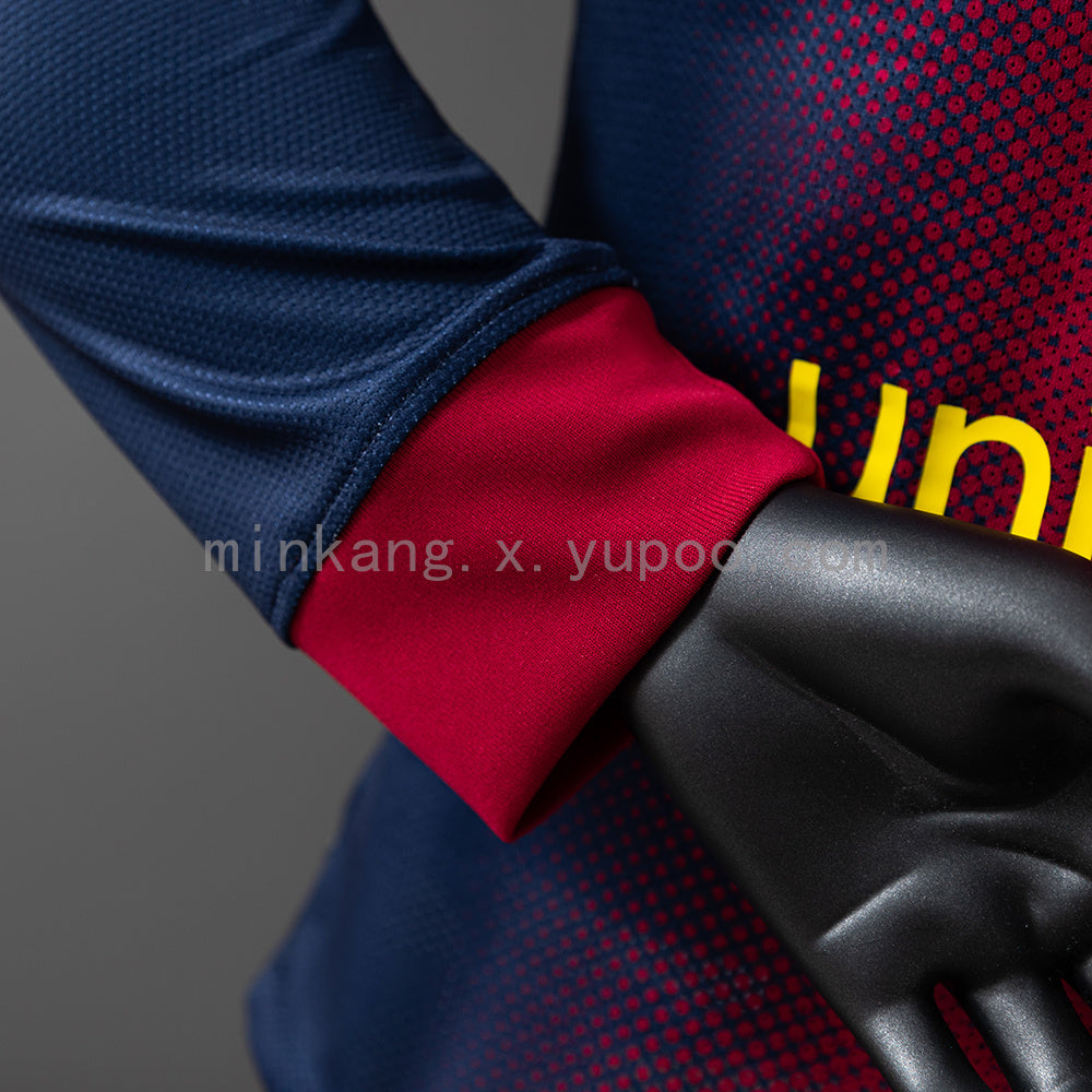 Camisa Barcelona Retrô Manga Longa Versão Jogador 12/13