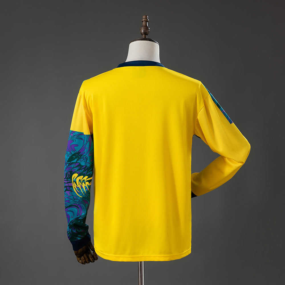 Camisa Inglaterra Retrô Manga Longa Goleiro 1995