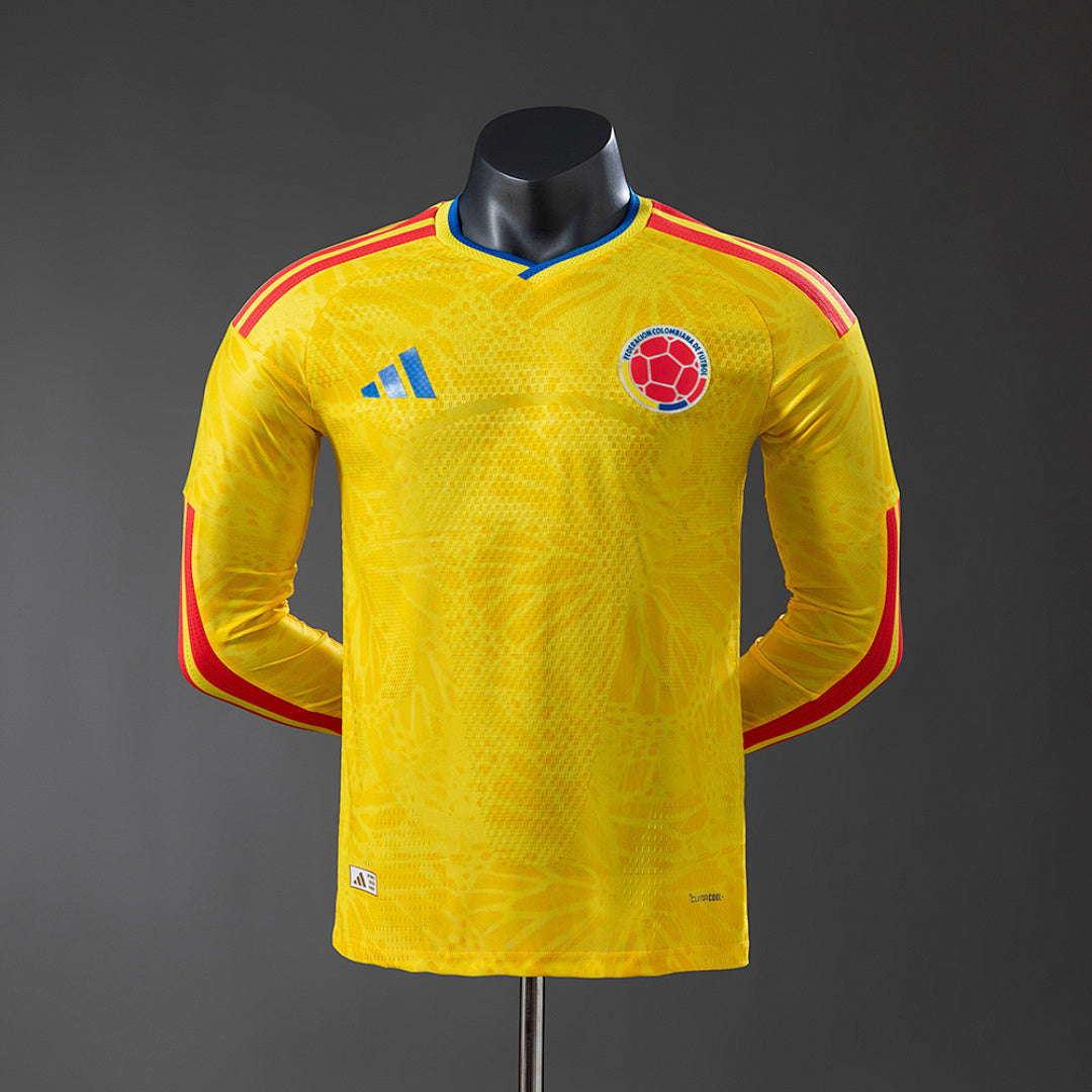 Camisa Colômbia Home Manga Longa Versão Jogador 2026