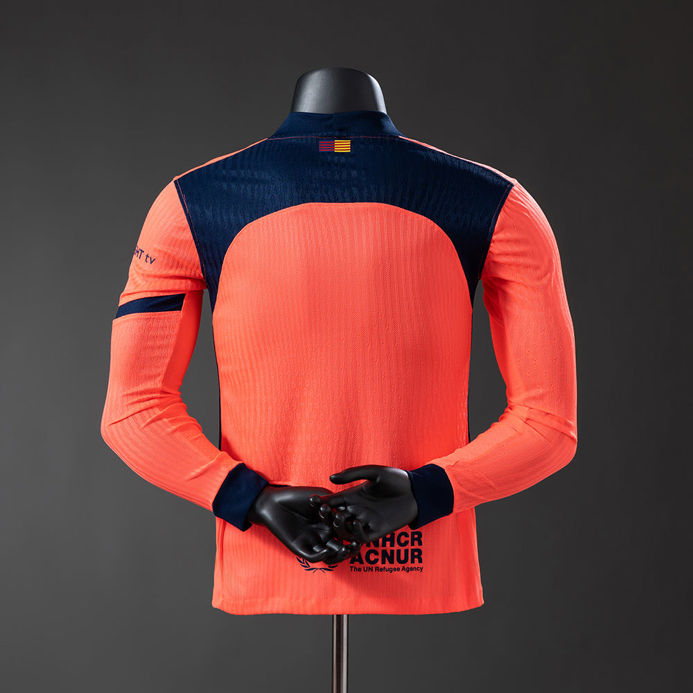 Camisa Barcelona Away Manga Longa Versão Jogador 25/26