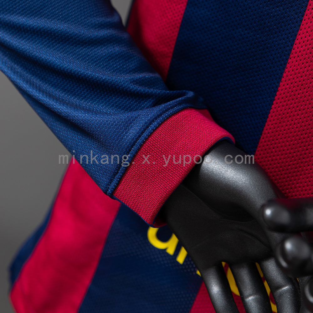 Camisa Barcelona Retrô Manga Longa Versão Jogador 14/15