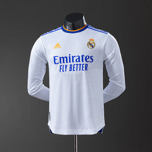 Camisa Real Madrid Retrô Manga Longa Versão Jogador 21/22
