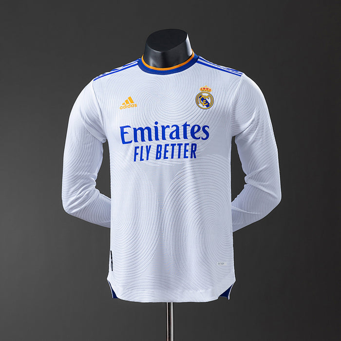 Camisa Real Madrid Retrô Manga Longa Versão Jogador 21/22