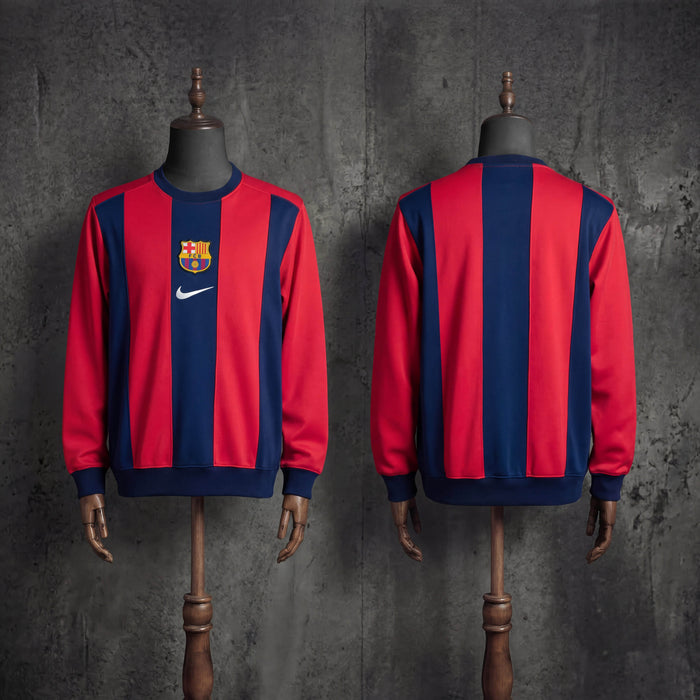 Camisa Barcelona Vermelha Azul Manga Longa
