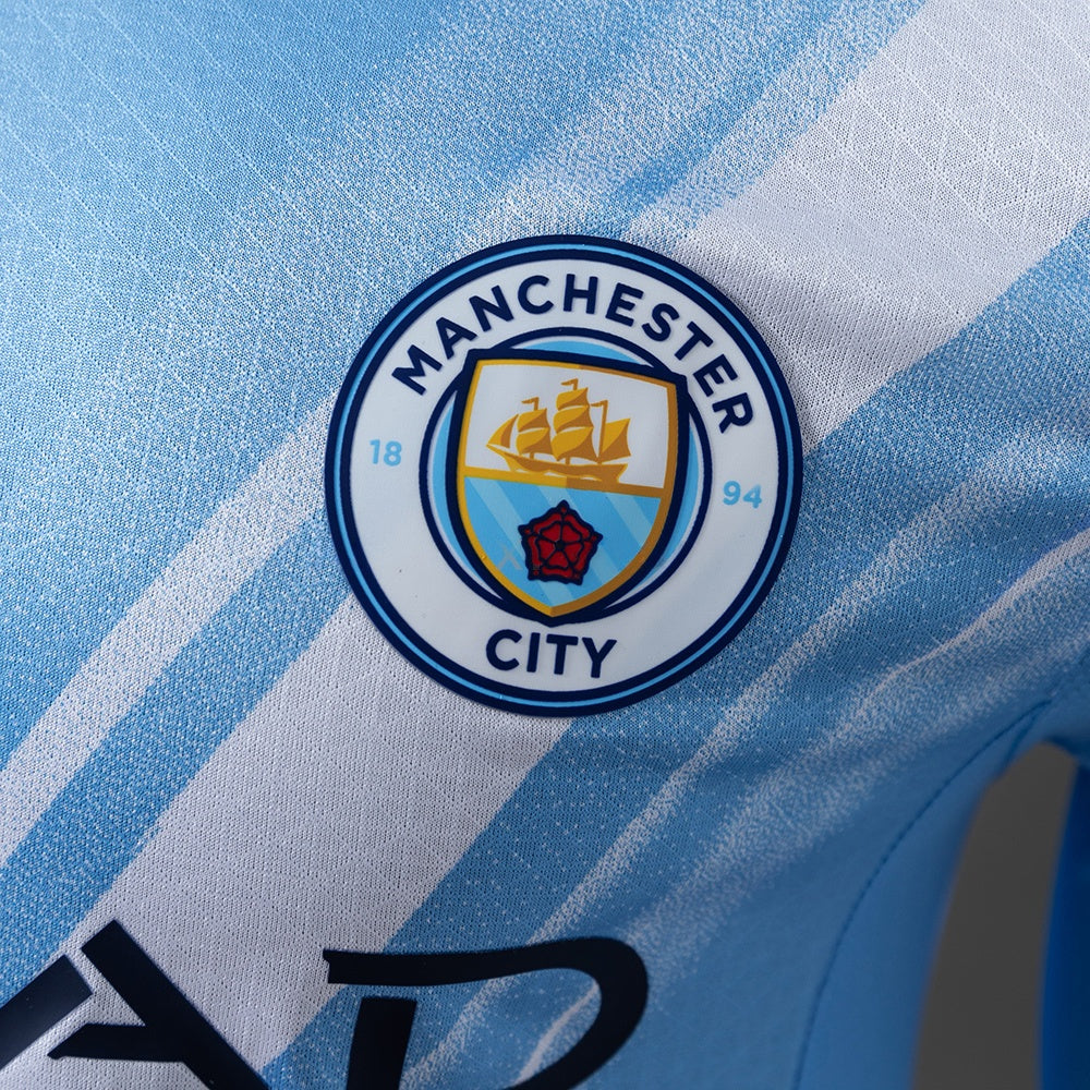 Camisa Manchester City Home Manga Longa Jogador 25/26