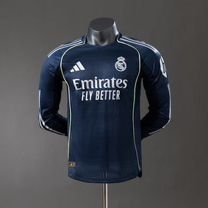 Camisa Real Madrid Away Manga Longa Versão Jogador 25/26