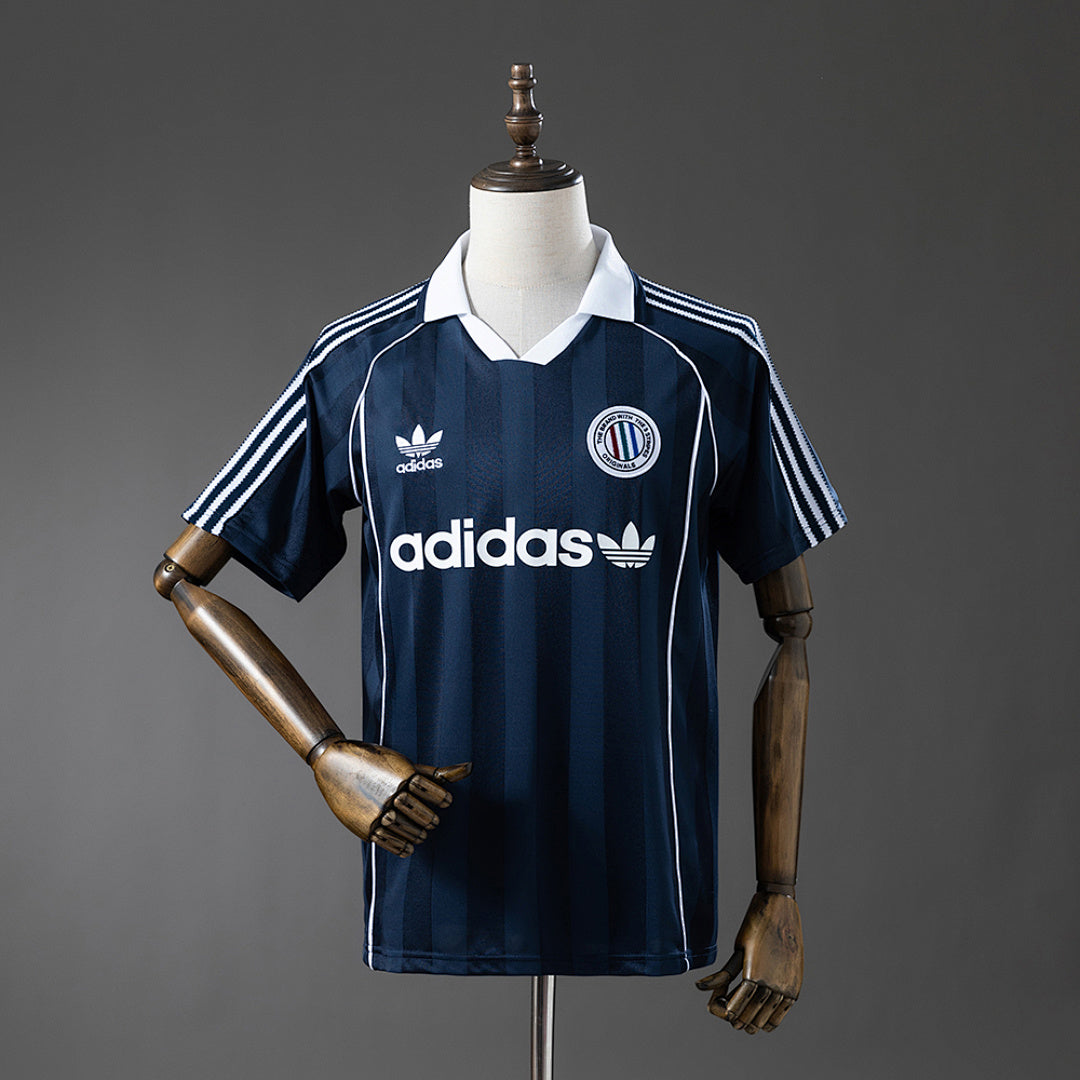 Camisa Originals Retrô Three Stripes Azul Marinho Azul Xxl7