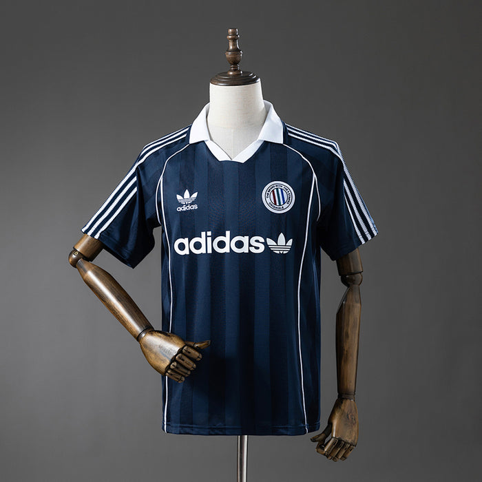 Camisa Originals Retrô Three Stripes Azul Marinho Azul Xxl7