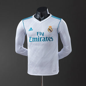 Camisa Real Madrid Retrô Manga Longa Versão Jogador 17/18