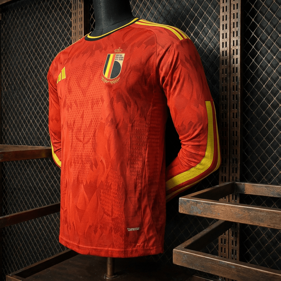 Camisa Bélgica Home Manga Longa Jogador 2026