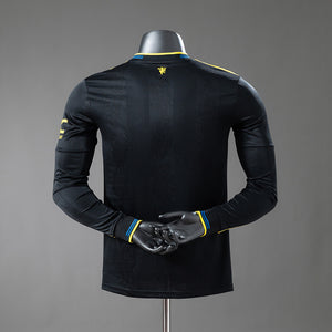 Camisa Manchester United Away Manga Longa Versão Jogador 25/26