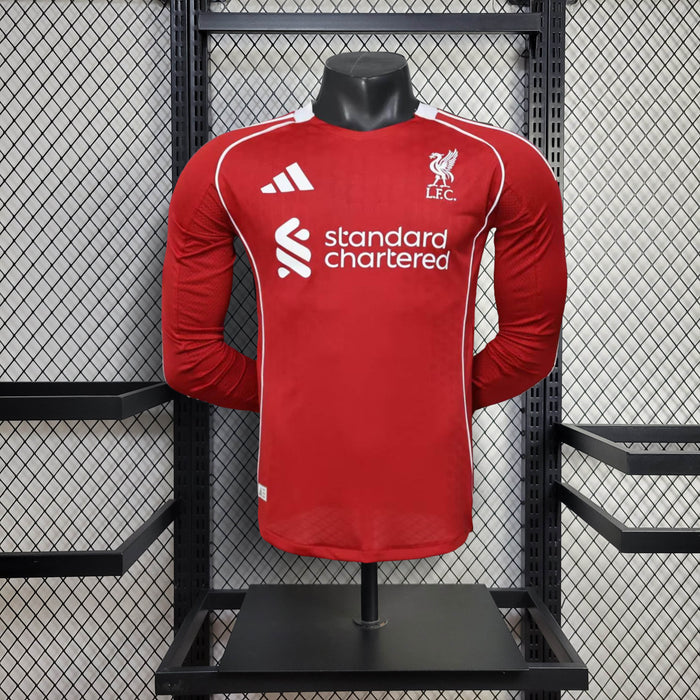 Camisa Liverpool Home Manga Longa Jogador 25/26
